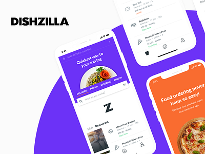 Dishzilla Screenshots app application art brand branding branding design clean design flat identity illustrator ios lettering logo design minimal mobile ui ux vector web