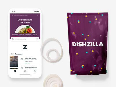 Dishzilla Presentation app application art brand branding clean design flat icon illustration ios lettering logo logo design mobile type typography ui ux vector