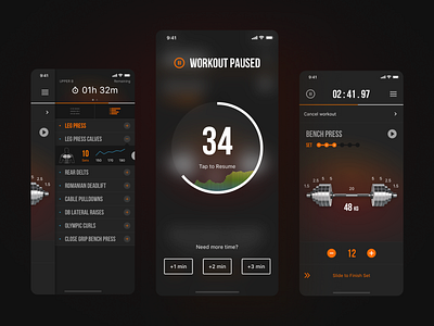 Workout Screens app brand branding branding design design logo logo design ui ux web