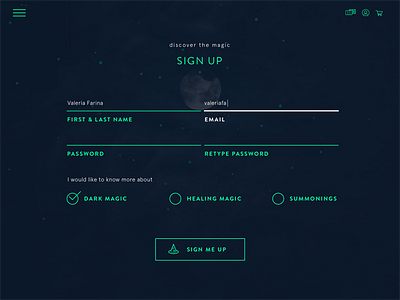 Daily UI #001: Sign Up daily daily ui form magic sign up ui