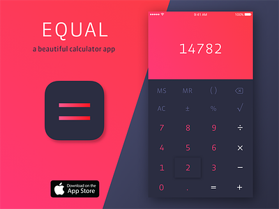 Daily UI #005: App Icon app calculator color daily daily ui icon ios iphone minimal red simple ui