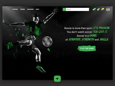 Landing page: Soccer brush green landing particles soccer sport sports texture web