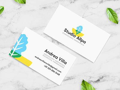 Studio Allpa logo brand business card consultant environment leaf logo multiply nature