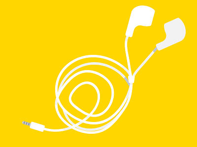 Messy headphones bag ear headphones iphone jack yellow
