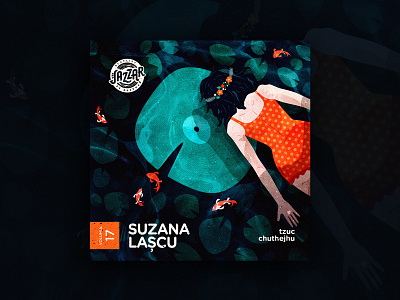 Jazzar 17 artwork cover deep illustration jazz koi fish mood music podcast swimming vinyl waterlily