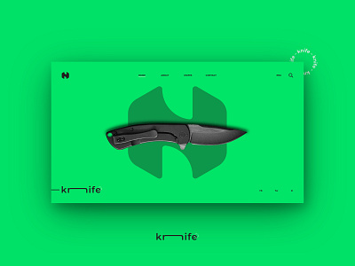 Knife - UI/UX concept art graphic design green minimal modern ui ui ux ui design uidesign uiux ux uxdesign web web design webdesign website website design