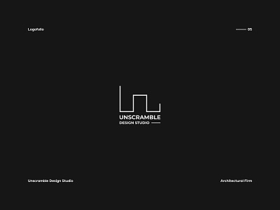 Unscramble Design Studio black and white brand identity branding concept art design graphic design logo logofolio minimal modern studio logo