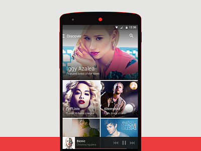 Wynk Music 2.0 Concept android app flat interface material mockup music player ui ux wynk