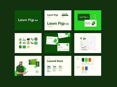 Lawn Flip Brand Identity brand guidelines brand identity brand identity system branding design system graphic design logo oklahoma oklahoma city outdoors small business startup style tiles visual branding visual identity system