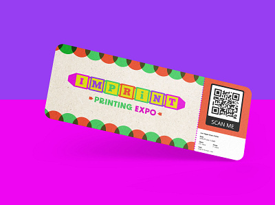 IMPRINT Printing Expo Ticket brand brand design branding design graphic design illustration label label design ticket ticket design vector