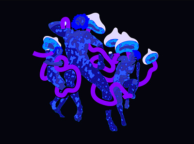 plohoe puteshevstvie 2020 adobe illustrator blue flat fluid illustration mashrooms trip vector wavy