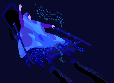 Vector illustration 2020 adobe illustrator blue fluid glitch hendrix illustration lsd night trip vector wavy