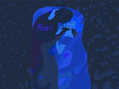 hello darkness 2020 art blue design fluid hello illustration kiss klimt night trip vector wavy