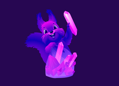 violet squirrel 2020 adobe illustrator cristal crystal glitch illustration light night purple squirrel trip vector violet