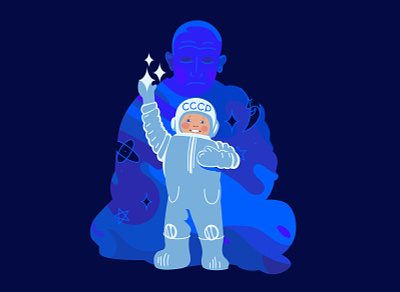 Wanted to be an spaceman, but became a space 2022 adobe illustrator astronaut blue boy design fluid illustration logo space ui vector void wavy
