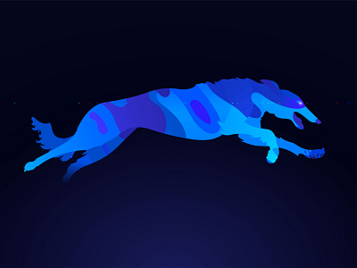 j u s t r u n.. . . . 2020 adobe illustrator blue design dog fluid glitch night run trip vector wavy