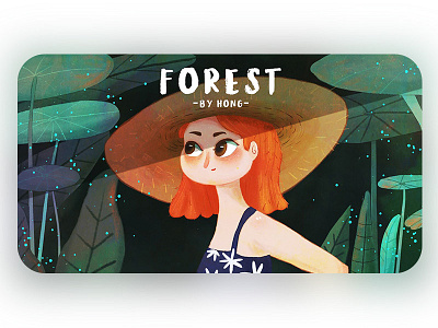 Forest girl illustration