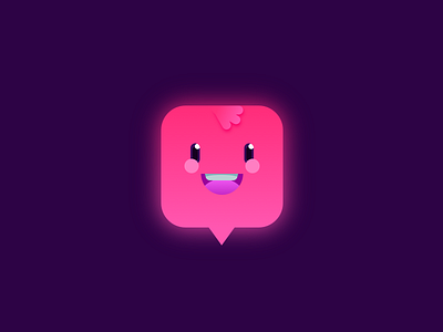 Happy Chat bubble cute face happy icon kawaii
