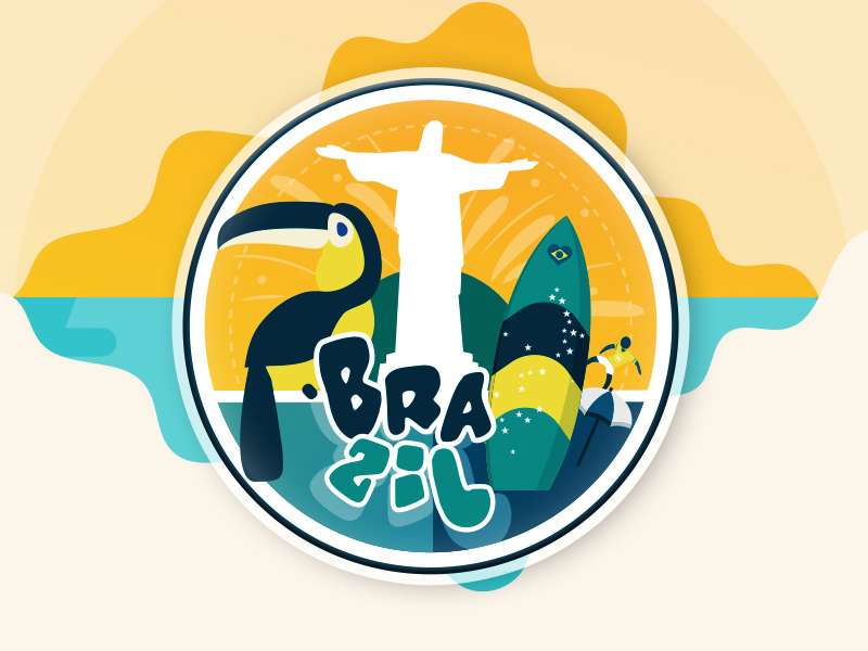 Brazil Sticker for @Sticker Mule contest design colors playoff illustration football bird surf stickermule sticker brazil