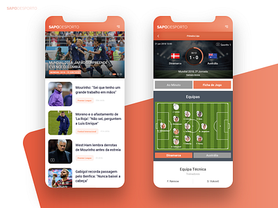 SAPO Desporto - Mobile app android app detail ionic ios mobile mobile ui news newspaper sapo sports ui ux