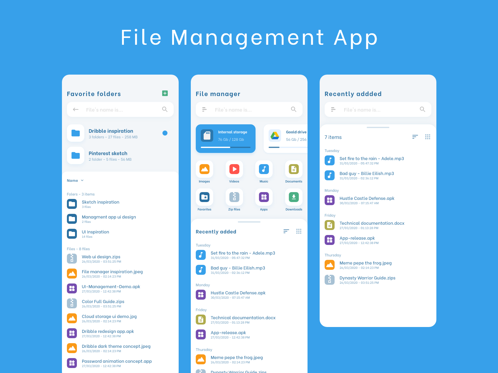 File management app by Trần Lợi on Dribbble