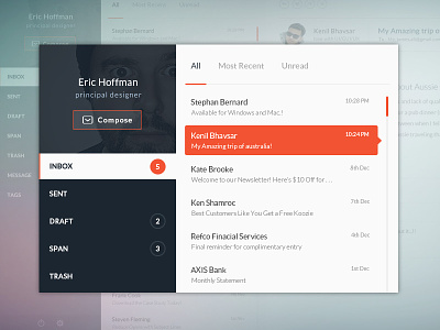 Email UI design!