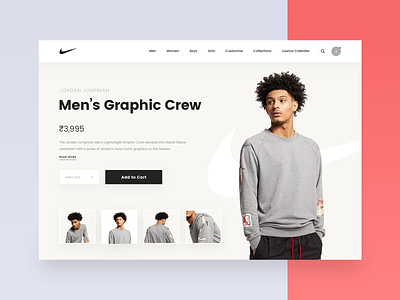 Nike - Product Page Design cart clothes crew ecomm men nike product