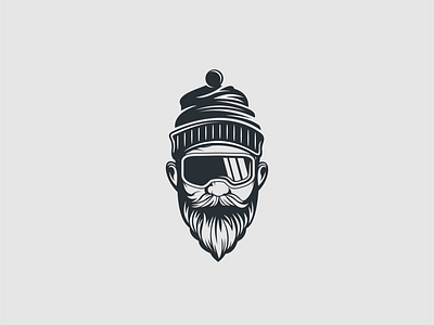 People SKI classic design head illustration logo people portfolio vector