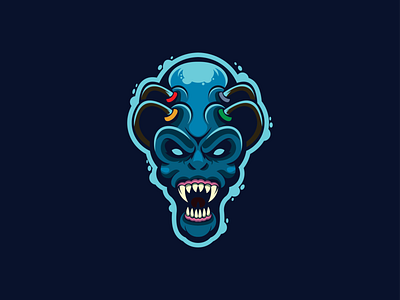 monster design head illustration logo portfolio