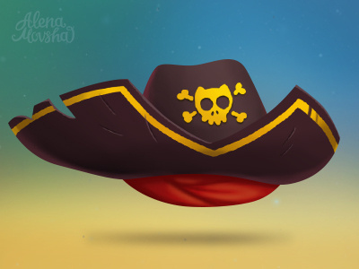 Hat pirate cat bone cat clothing game design hat illustration pirate skull