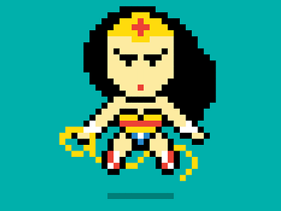 Pixel Wonder Woman 8 bit character character design icons illustration superhero pixel pixel art video game