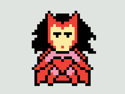 Pixel Scarlet Witch 8 bit character character design icons illustration pixel pixel art superhero video game