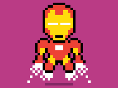 Pixel Ironman 8 bit character character design icons illustration pixel pixel art superhero video game