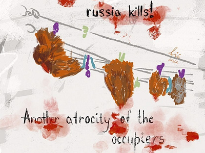 "russia kills!people, animals, this time chickens!" 5.04.2022