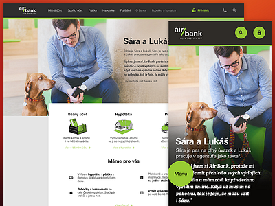 Air Bank air bank czech green ios minimal money responsive site website