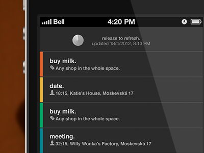 lifetasks app clean interface ios iphone ipod life metro simple task tasks touch ui ux