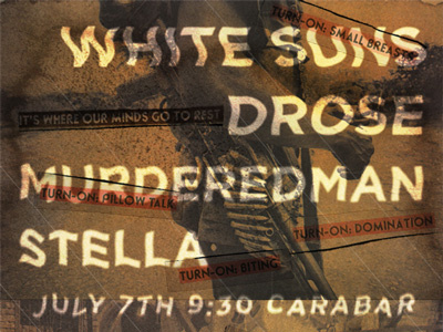 White Suns & Drose Flyer band collage experimental flyer gig music noise poster print texture