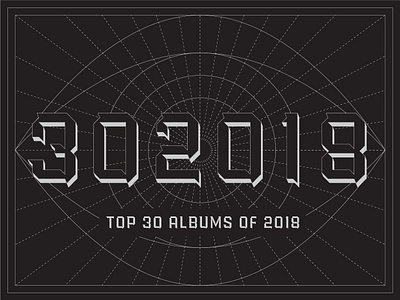 Top 30 of 2018 branding list music type vector