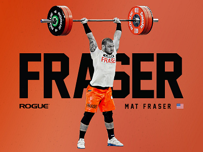 Tossed banner athlete athletic crossfit fitness rogue sports typography weightlifting