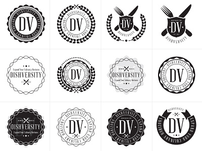 Dishversity Emblems dish elegant seagulls emblem food logo school stamp university
