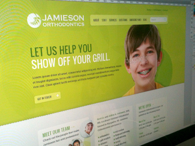 Jamieson Orthodontics blog design elegant seagulls orthodontist texture typography web website