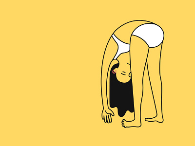 Yoga Girl - Yellow art color design girl illustration meditation people sport vector yellow yoga