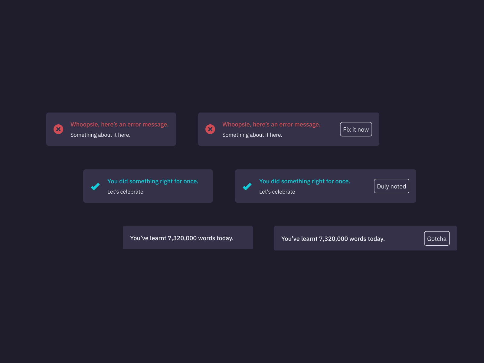 Dark Mode Toast Components By Lindie Botes On Dribbble dark-mode-toast-components-by-lindie-botes-on-dribbble