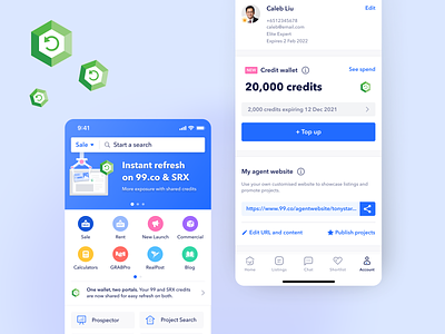 Virtual wallet banner and account page account page app design banner coins credit credits dashboard mobile design profile page property property agent real estate ui design ui ux virtual wallet wallet wallet balance