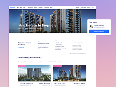 Real Estate search results page 99co architecture buildings card card design desktop ecommerce figma filter landing page property real estate search search results singapore ui ux web
