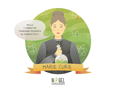 Marie Curie character design gradient gradient color illustration illustrator art illustrator cc mariecurie science science illustration vector vectorillustration women