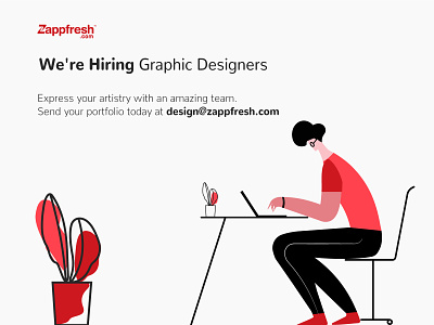 We're Hiring - Zappfresh designer food fresh meat graphic hiring illustration