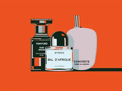 Parfum préféré aesthetics affiche art art direction byredo colors comme des garcons design illustration illustrator minimal perfume perfume bottle popart tom ford vector warhol