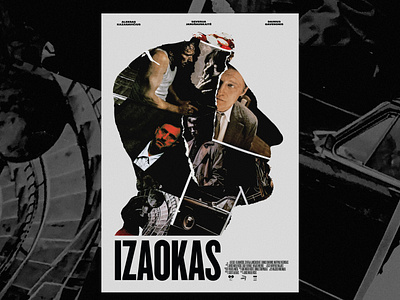 "Izaokas" Film Poster 70s affiche art art direction artwork collage design french graphic design layout lithuania movie poster poster ripped paper typography