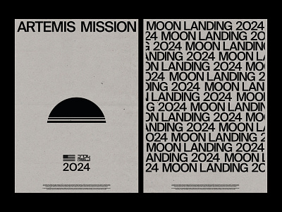 Moon Landing 2024 – Posters affiche art art direction branding design layout logo nasa poster typography